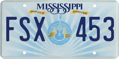 MS license plate FSX453