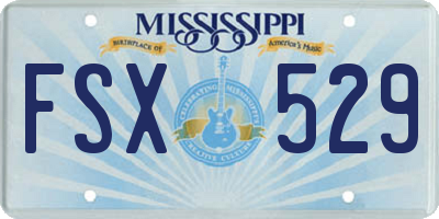 MS license plate FSX529