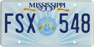 MS license plate FSX548
