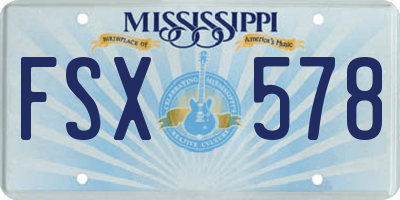 MS license plate FSX578