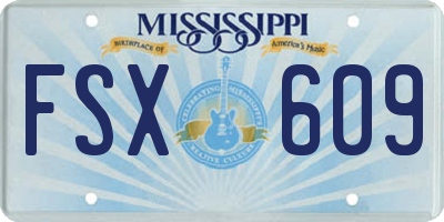 MS license plate FSX609