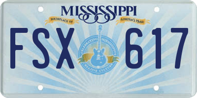 MS license plate FSX617