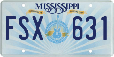 MS license plate FSX631