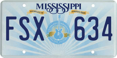 MS license plate FSX634