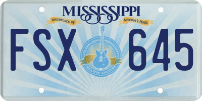MS license plate FSX645