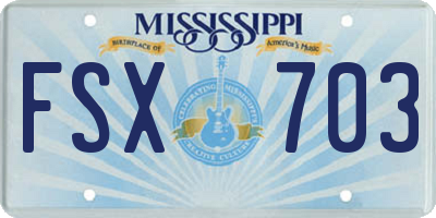 MS license plate FSX703