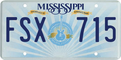 MS license plate FSX715