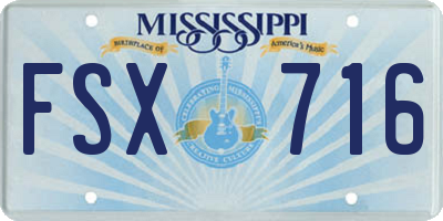 MS license plate FSX716