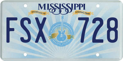 MS license plate FSX728