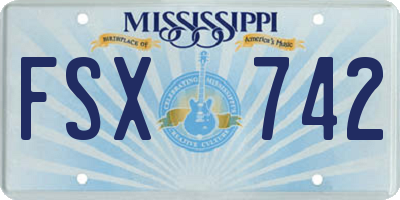 MS license plate FSX742