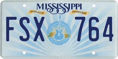 MS license plate FSX764