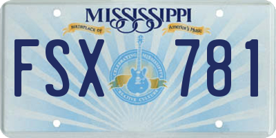 MS license plate FSX781