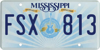 MS license plate FSX813