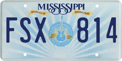 MS license plate FSX814