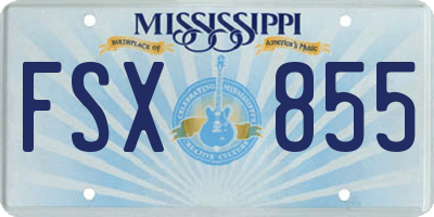 MS license plate FSX855