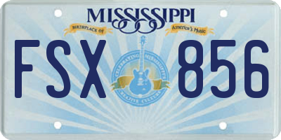 MS license plate FSX856
