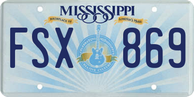 MS license plate FSX869