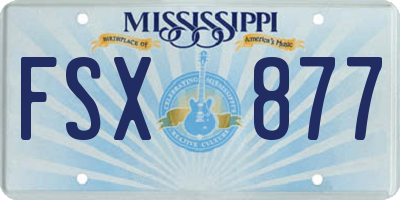 MS license plate FSX877