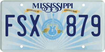 MS license plate FSX879