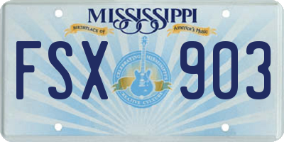 MS license plate FSX903