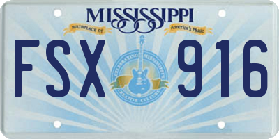 MS license plate FSX916