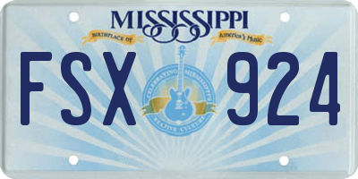 MS license plate FSX924