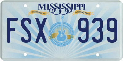 MS license plate FSX939