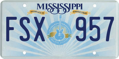 MS license plate FSX957