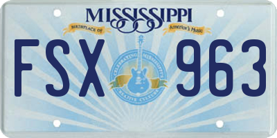 MS license plate FSX963