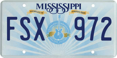 MS license plate FSX972