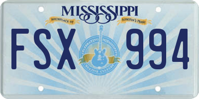 MS license plate FSX994