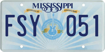 MS license plate FSY051