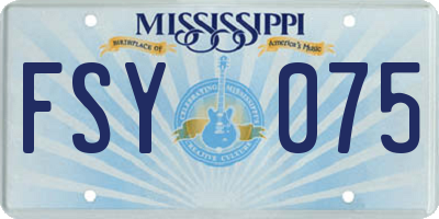 MS license plate FSY075