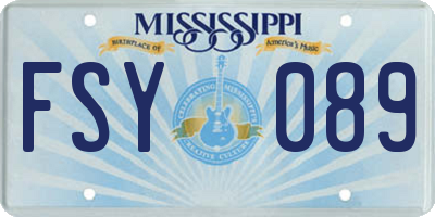 MS license plate FSY089