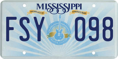 MS license plate FSY098