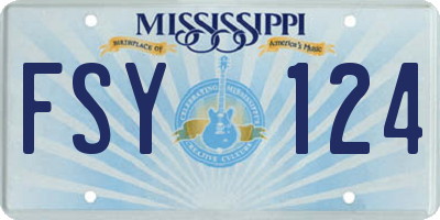 MS license plate FSY124