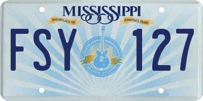 MS license plate FSY127