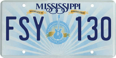 MS license plate FSY130
