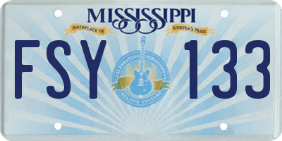MS license plate FSY133
