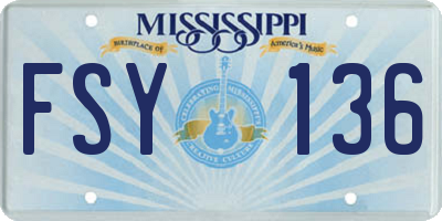 MS license plate FSY136