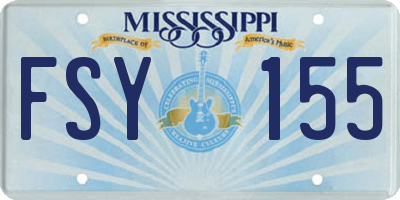 MS license plate FSY155