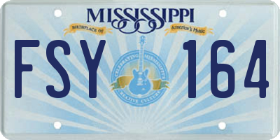 MS license plate FSY164