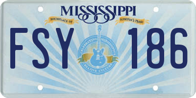 MS license plate FSY186