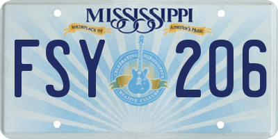 MS license plate FSY206