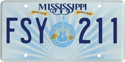 MS license plate FSY211