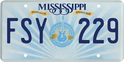 MS license plate FSY229