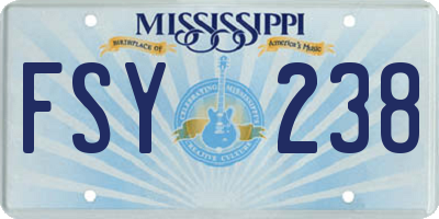 MS license plate FSY238