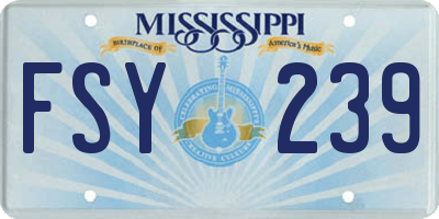 MS license plate FSY239