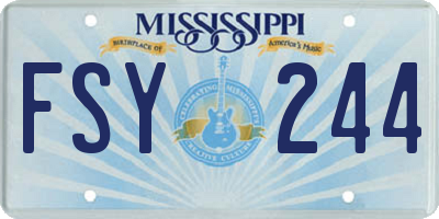 MS license plate FSY244