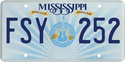 MS license plate FSY252